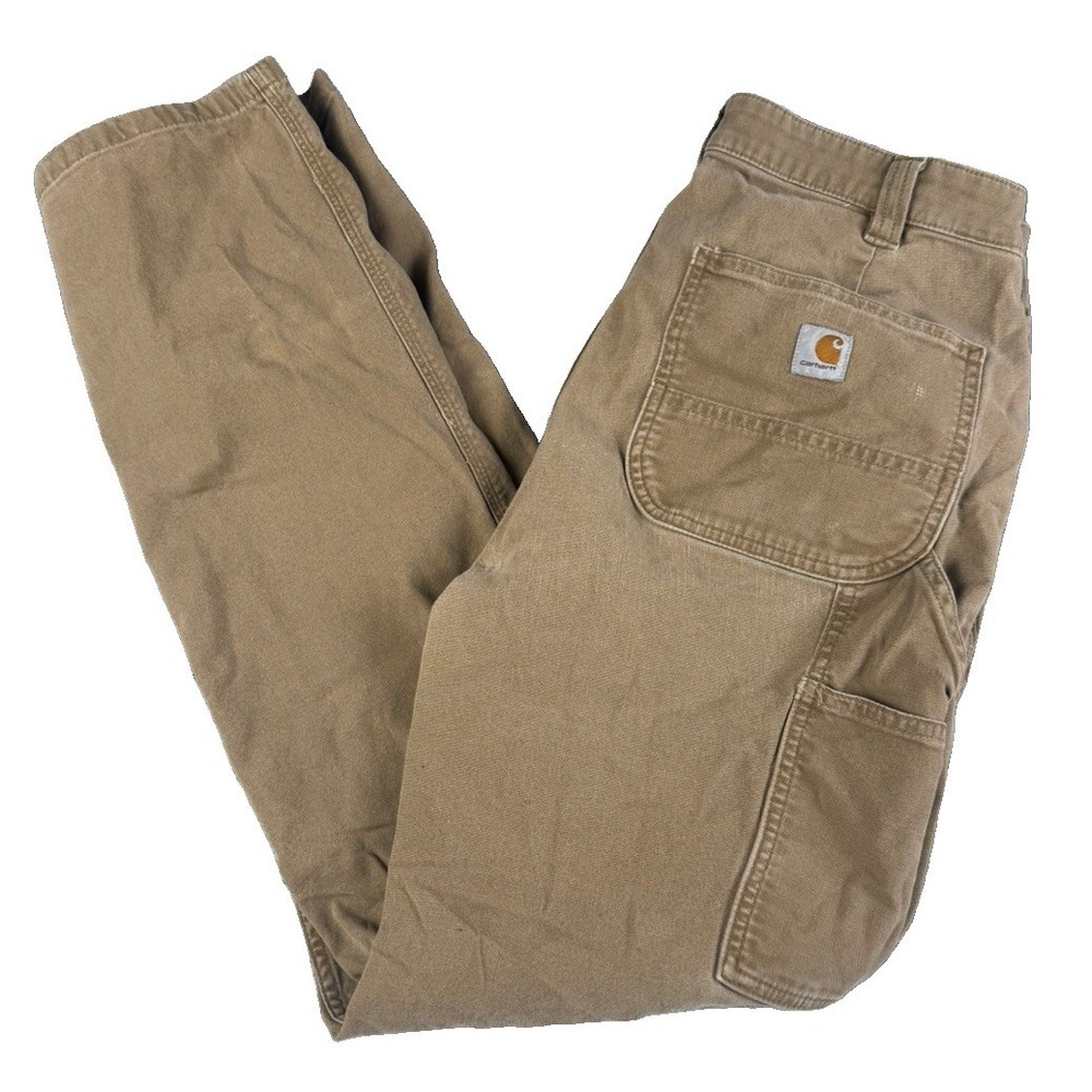 Carhartt Womens 6 Regular Loose Fit Canvas Work Pants Brown Tan BN2080-W